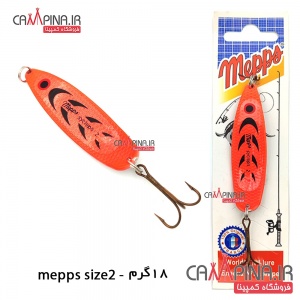قاشقک ماهیگیری برند mepps-2 وزن 18 گرم - رنگ نارنجی خال مشکی