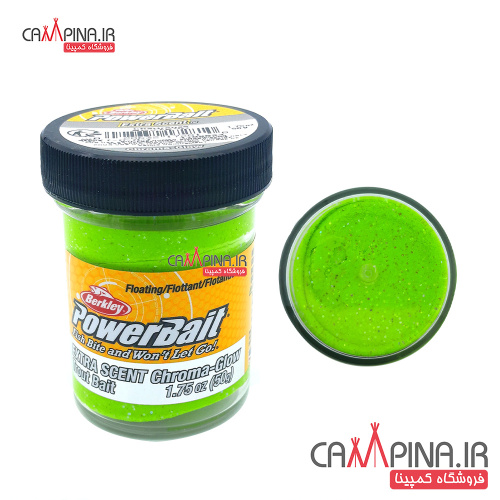 خمیر برکلی پاوربیت قزل آلا شارتوز سبز شب تاب Berkley Power Bait Extra chartreuse Ch